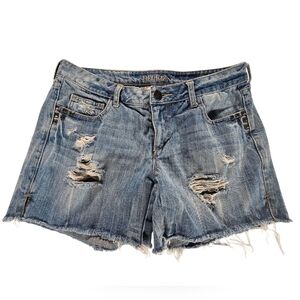 Decree Blue Distressed Jean Shorts with Cut-off Style Size 11